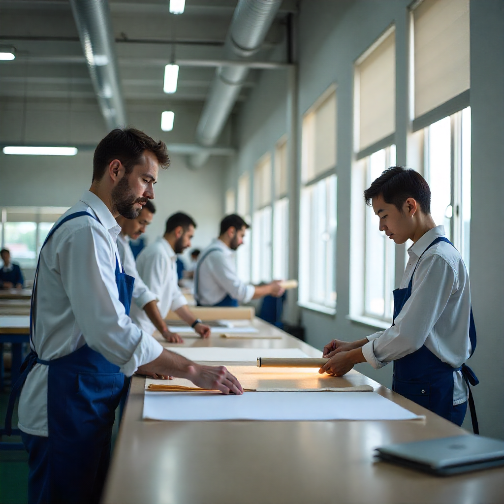 Showroom display of various window treatments